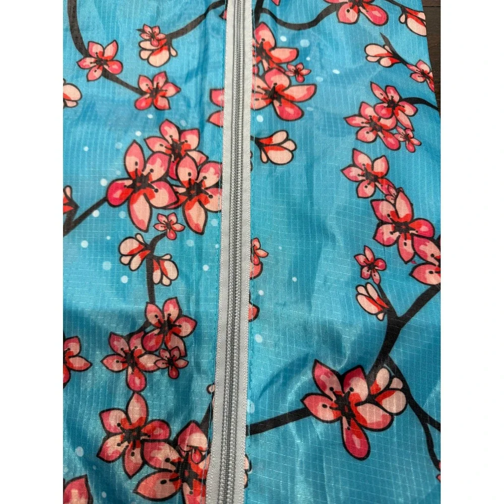 BeeGreen Blue Cherry‎ Blossom Print Zipper Pouch Bag Cosmetic Travel Organizer